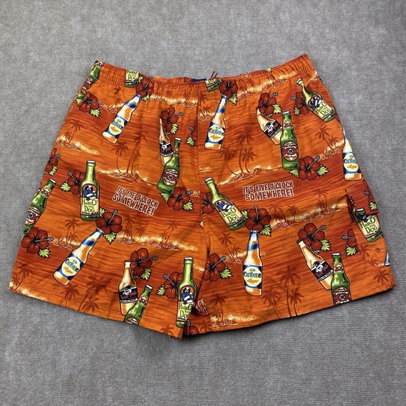 BIG DOGS Men's Swim Trunks Drawstring Pockets It's Five O'Clock Somewhere XXL